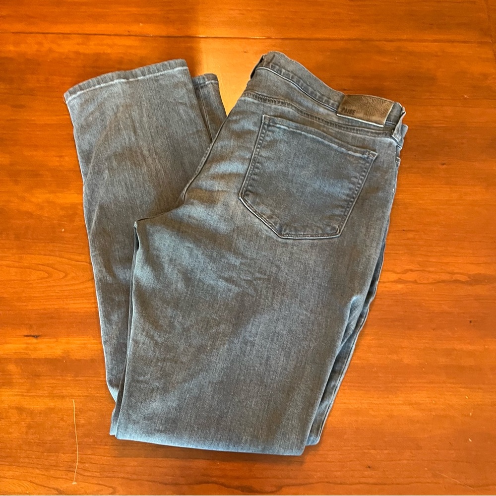 PAIGE Federal Men's Charcoal Gray Slim Straight Fit Cotton Jeans Size 36 - Picture 2 of 15